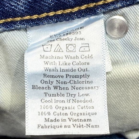 Everlane The Cheeky Jean Size 30 (32x28) Blue Raw Hem Ankle High Rise Distressed - Picture 8 of 13